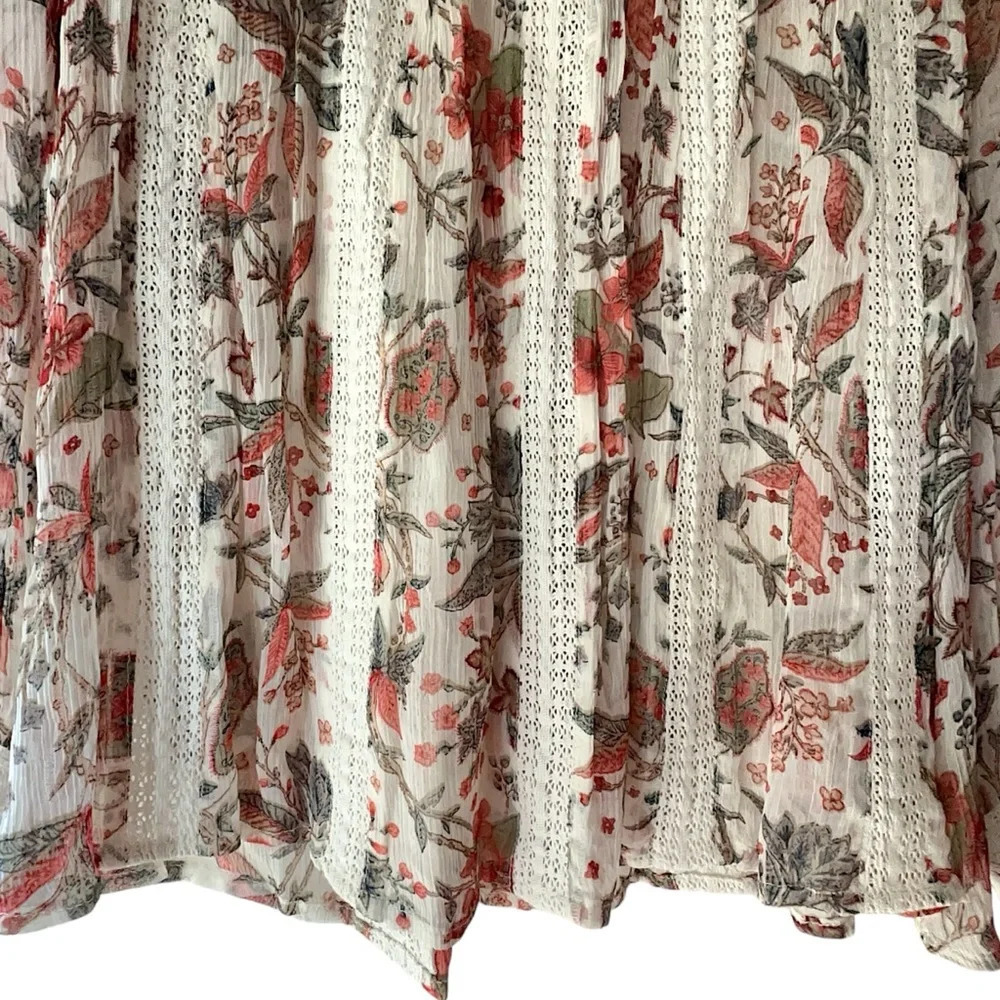 ANTHROPOLOGIE FEATHER & BONE NWOT FLORAL LACE ELENA BLOUSE | SIZE: 2 - Picture 5 of 10